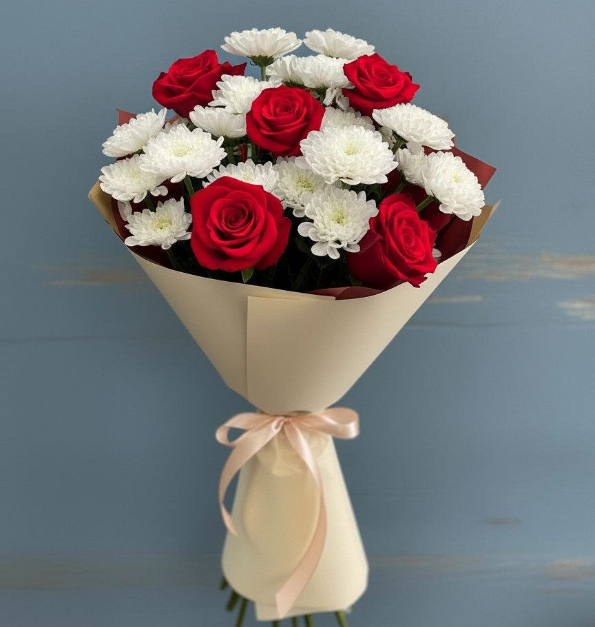 Букет цветов из: Розы и Хризантемы в Гусиноозерске