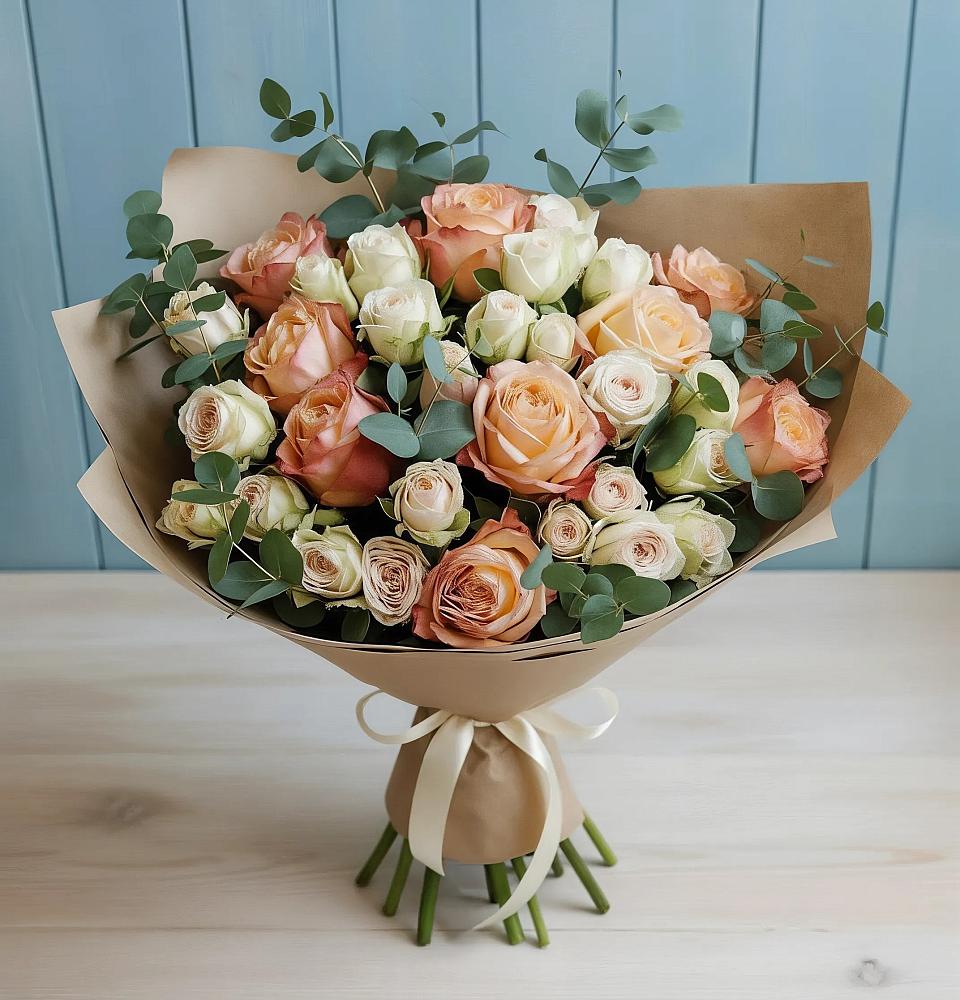 Букет цветов из: Альстромерии и Розы в Гусиноозерске