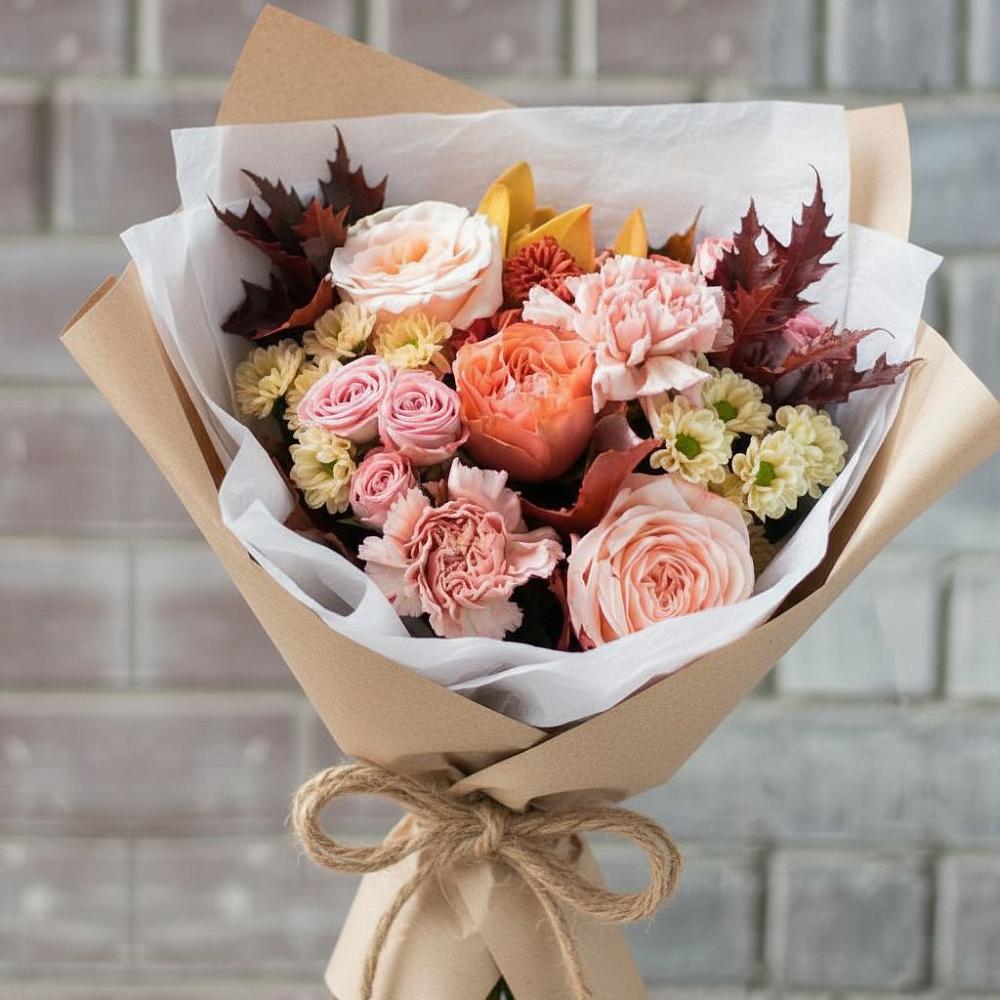 Букет цветов из: Гвоздики, Хризантемы и Розы в Гусиноозерске