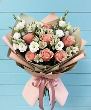 Букет цветов из:  Розы, Альстромерии и Лизиантусы в Гусиноозерске