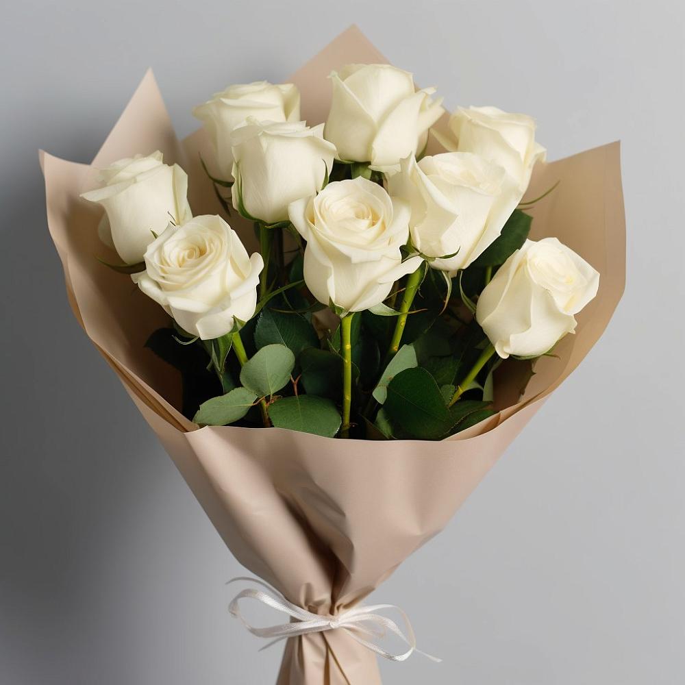 Букет 9 Белых роз Эдлесс Лав в Гусиноозерске