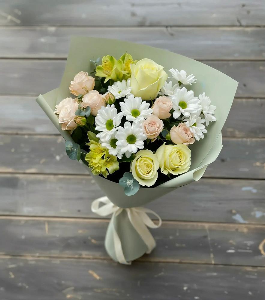Букет цветов из: Альстромерии, Розы и Хризантемы в Гусиноозерске