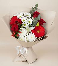 Букет цветов из:  Розы, Хризантемы, Герберы и Лилии #REPLACE_PRED# Гусиноозерске
