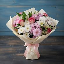 Букет цветов из:  Хризантемы, Альстромерии и Розы в Гусиноозерске