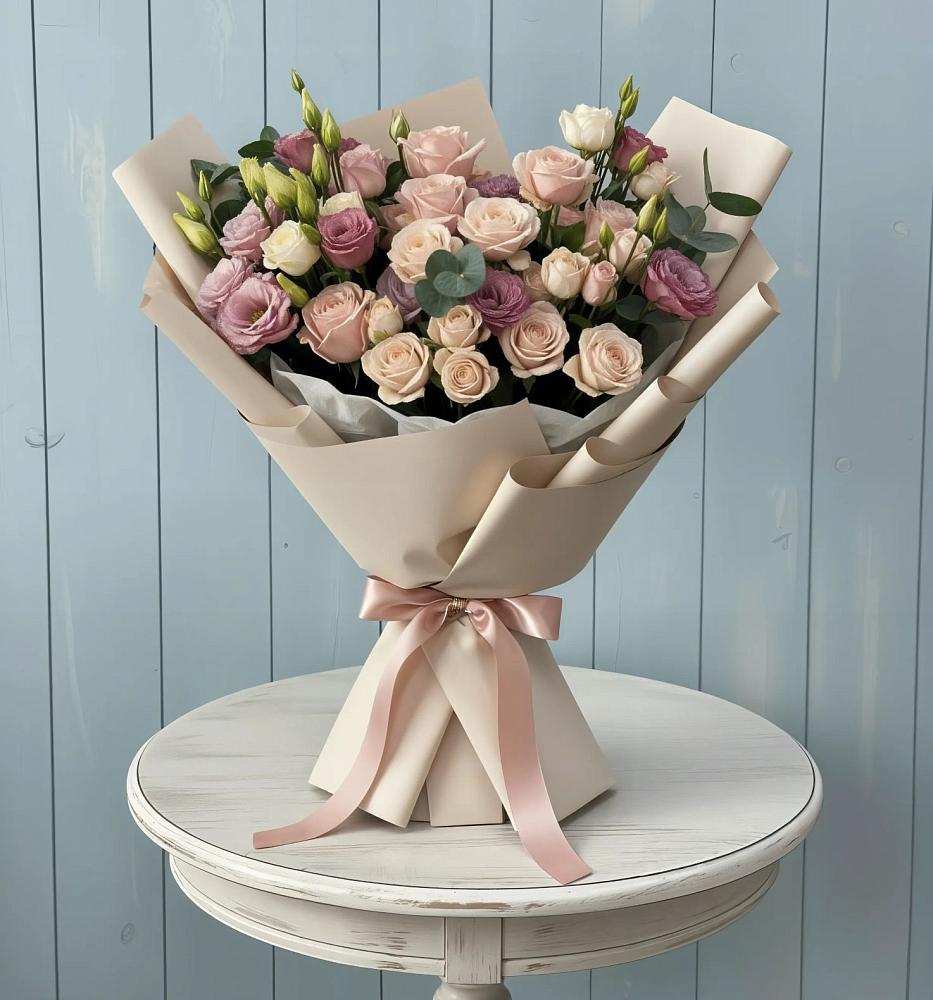 Букет цветов из: Розы и Лизиантусы в Гусиноозерске