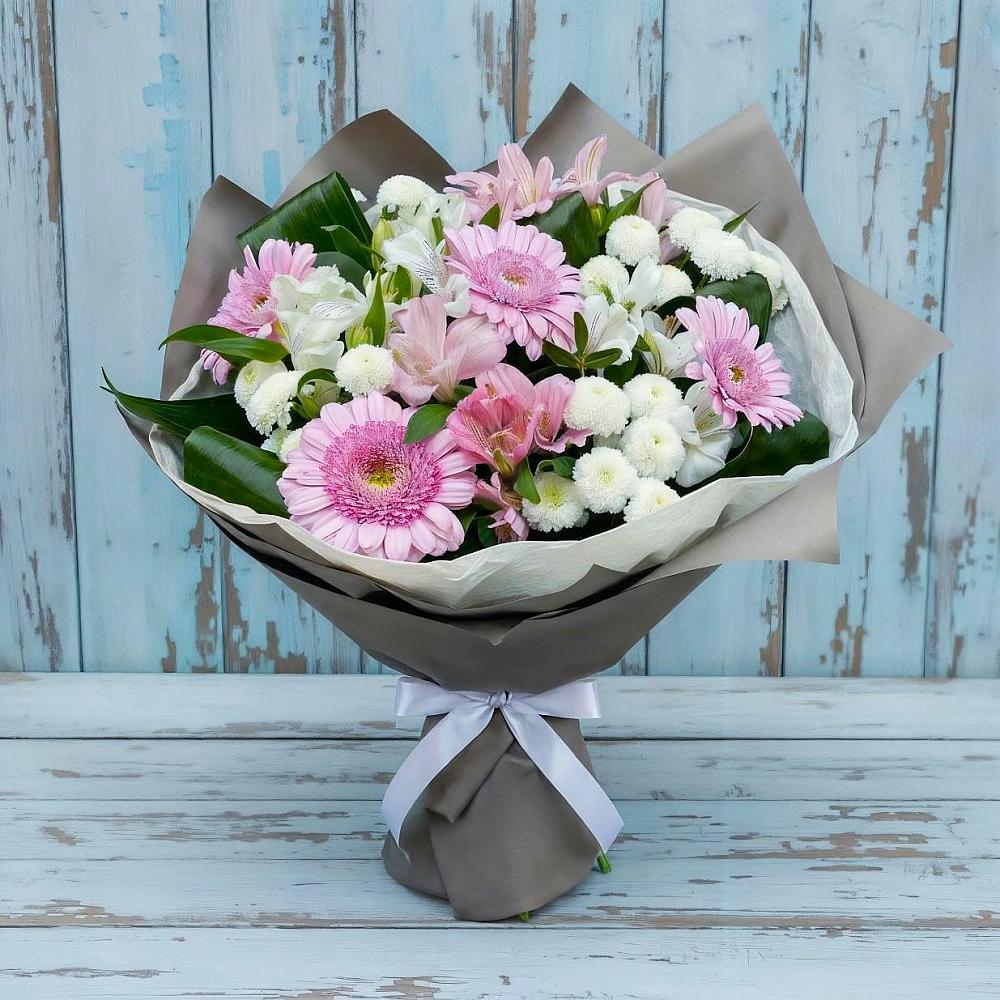 Букет цветов из: Герберы, Альстромерии и Хризантемы в Гусиноозерске